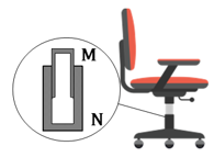 Một chiếc ghế văn phòng có thể nâng hạ độ cao như hình vẽ. (ảnh 1)
