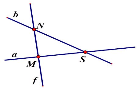 Cho hình vẽ bên. Đường thẳng \[a\] chứa những điểm nào?  (ảnh 1)