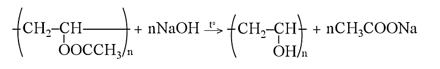Poly(vinyl acetate) bị thủy phân trong môi trường kiềm theo phản ứng sau: (ảnh 1)