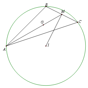 Cho tam giác ABC có trung điểm của BC là M (3;2), trọng tâm và tâm đường tròn ngoại tiếp tam giác lần lượt là G(2/3;2/3), I(1; - 2). Tìm tọa độ đỉnh C, biết C có hoành độ lớn hơn 2 (ảnh 1)