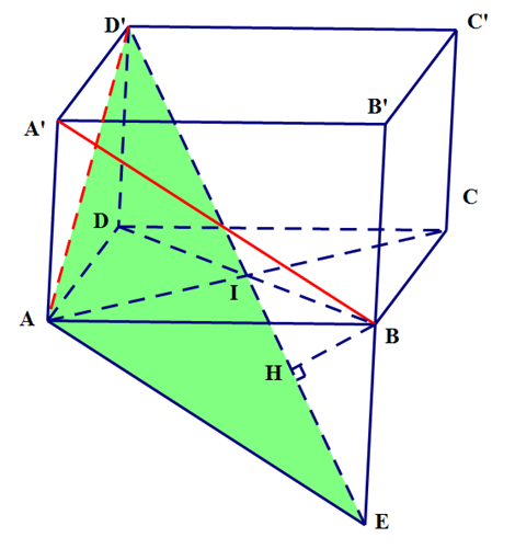 Cho hình hộp đứng ABCD.A'B'C'D' có đáy ABCD là hình thoi cạnh 2a, cạnh bên AA' = a căn bậc hai 2  và AD' vuông góc BA'. Khoảng cách giữa hai đường thẳng AD' và BA' bằng (ảnh 1)