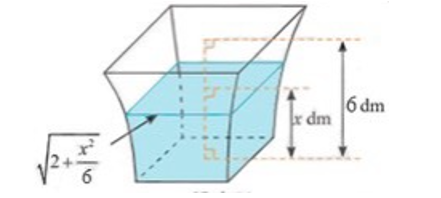 Một bình chứa nước có dạng như hình dạng như hình vẽ. Biết rằng khi (ảnh 1)