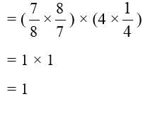 Tính bằng cách thuận tiện: 7/8 × 4 × 1/4 × 8/7 (ảnh 1)