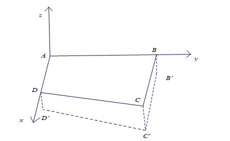 Một phần sân trường được định vị bởi các điểm \(A,B,C,D\), như hình vẽ. (ảnh 2)