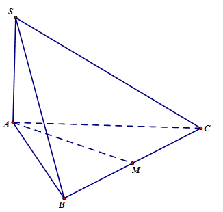 Cho hình chóp S.ABC, biết SA vuông góc với mặt phẳn (ảnh 1)