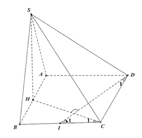 Cho hình chóp \(S.ABCD\) có đáy \(ABCD\) là hình vuông (ảnh 1)