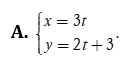 Phương trình nào sau đây là phương trình tham số của đường thẳng  (ảnh 2)
