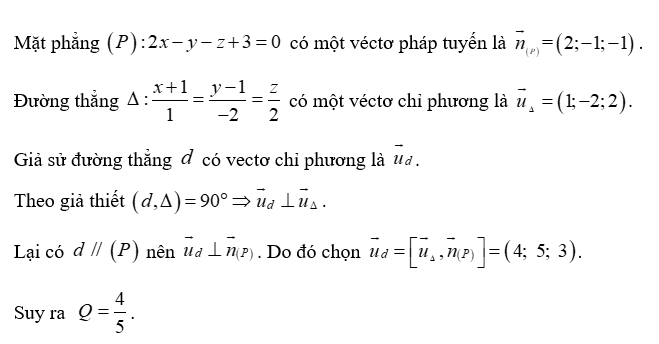 Trong không gian với hệ toạ độ Oxyz, gọi d  là đường thẳng song song với mặt phẳng (ảnh 5)