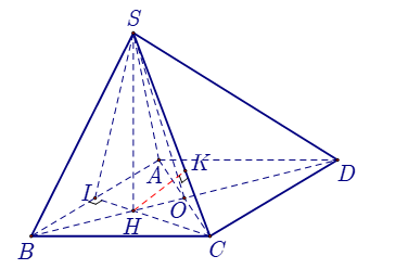 Cho hình chóp S.ABCD có đáy ABCDlà hình thoi cạnh bằng (ảnh 1)