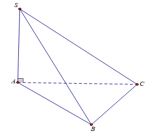 Cho hình chóp \[S.ABC\]có đáy \[ABC\] là tam giác vuông tại\[A\], cạnh bên (ảnh 1)