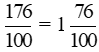 Viết các phân số thập phân ở dạng hỗn số : 176/100 (ảnh 2)