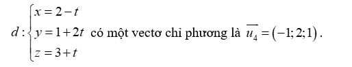 Trong kh&ocirc;ng gian với hệ toạ độ Oxyz , đường thẳng (ảnh 2)