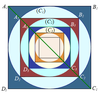 Hỏi tổng diện tích thuộc về viên gạch được tô màu đậm là bao nhiêu cm vuông? Kết quả được làm tròn đến hàng đơn vị của cm vuông.      (ảnh 2)