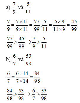 So sánh các phân số sau:  (ảnh 2)