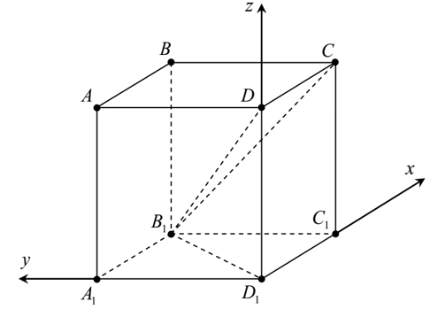 Trong kh&ocirc;ng gian với hệ tọa độ Oxy], cho lăng trụ tứ diện đều \(ABCD.A'B'C'D'\) cạnh đ&aacute;y bằng (ảnh 1)