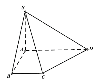Cho hình chóp \(S.ABCD\) có \(ABCD\) là hình thang vuông tại \(A,AB = BC = a;AD = 2AB\) và hai mặt bên (ảnh 1)
