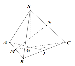 Cho hình tam giác đều \(S.ABC\) có cạnh đáy bằng \(a\) và cạnh bên bằng b (ảnh 1)