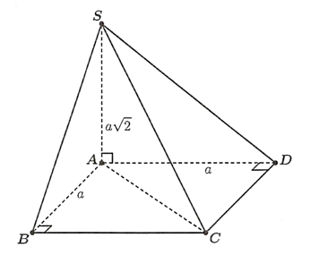 Cho h&igrave;nh ch&oacute;p \(S.ABCD\) c&oacute; đ&aacute;y \(ABCD\) l&agrave; h&igrave;nh vu&ocirc;ng cạnh \(a\), cạnh b&ecirc;n \(SA\) vu&ocirc;ng g&oacute;c (ảnh 1)