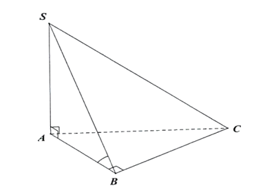 Cho hình chóp \(S.ABC\) có đáy là tam giác vuông cân tại \(B,SA \bot (ABC)\), \(AB = BC = a,SA = a căn bậc hai 3 \) (ảnh 1)