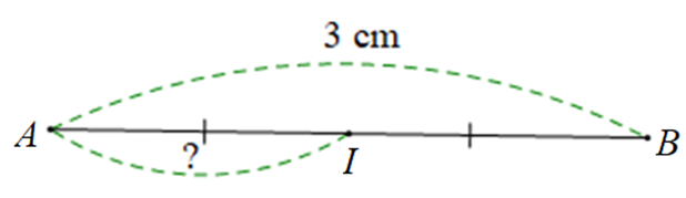 1. Cho các hình vẽ sau. Hình nào có nhiều trục đối xứng nhất?  2. Vẽ đoạn thẳng AB dài 3 cm.  a) Vẽ điểm I là trung điểm của đoạn thẳng AB. Tính độ dài đoạn thẳng AI (ảnh 3)