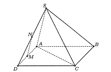 Cho h&igrave;nh ch&oacute;p \(S.ABCD\) c&oacute; đ&aacute;y l&agrave; h&igrave;nh vu&ocirc;ng cạnh \(a căn bậc hai 2 \), biết \(SA = a\) (ảnh 1)