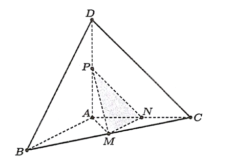 Cho tứ diện \(ABCD\) c&oacute; \(AB,AC,AD\) đ&ocirc;i một vu&ocirc;ng g&oacute;c với nhau, biết \(AB = AC = AD = 1\). (ảnh 1)
