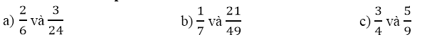 So sánh các phân số sau:  (ảnh 1)