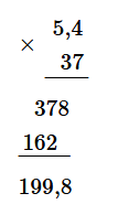 Đặt tính rồi tính: 5,4 × 37 (ảnh 1)