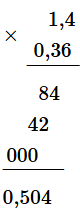 Đặt tính rồi tính: 1,4 × 0,36 (ảnh 1)