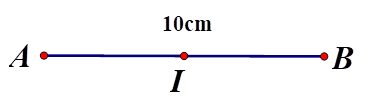 Cho I là trung điểm của đoạn thẳng AB. Biết AB = 10 cm, độ dài của đoạn thẳng IB là (ảnh 1)