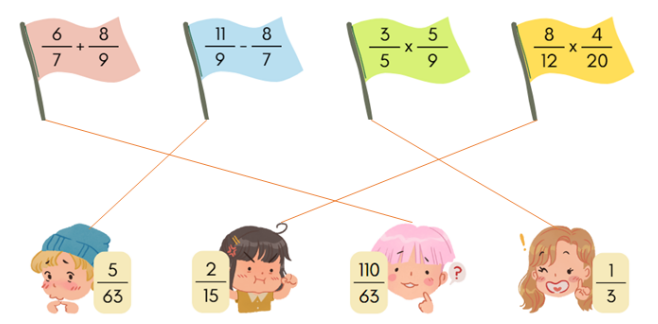 Nối phép tính với kết quả tương ứng để cùng tham gia trò chơi Cướp cờ: (ảnh 2)