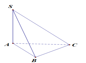 Cho khối chóp S.ABC có SA vuông góc ABC (ảnh 1)