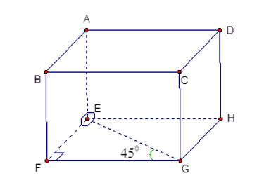 Cho hình lập phương \[ABCD.EFGH\], góc giữa đường thẳng \[EG\] và mặt phẳng {BCGF} (ảnh 1)
