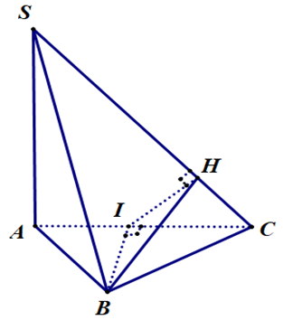 Gọi alpha là góc giữa mặt phẳng (SBC) với mặt phẳng {SAC), khi đó tan alpha bằng: (ảnh 1)