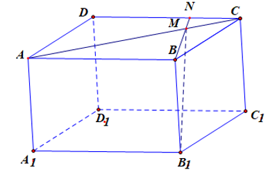 Cho hình hộp \ABCD.{A_1}{B_1}{C_1}{D_1} có điểm M (ảnh 1)