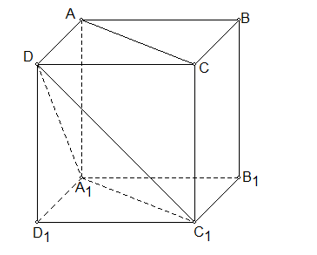 Cho hình lập phương \(ABCD. A1B1C1D2. Góc giữa \[AC\] và \[D{A_1}\] là (ảnh 1)