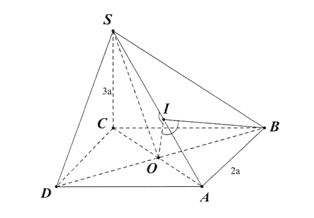 Cho h&igrave;nh ch&oacute;p \(S.ABCD\) c&oacute; đ&aacute;y l&agrave; h&igrave;nh vu&ocirc;ng cạnh  (ảnh 1)
