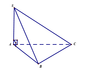 Cho hình chóp \(S.ABC\) có đáy \(ABC\) là tam giác đều cạnh \(a\), cạnh bên \(SA\) vuông góc với đáy. (tham khảo hình vẽ dưới) (ảnh 1)