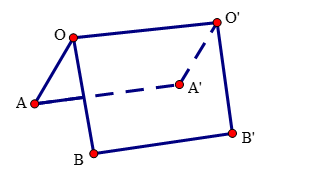 Hai mái nhà trong hình bên là hai hình chữ nhật. Giả sử \(AB = 3,8\,m\); \(OA = 2,2\,m\); \(OB = 3\,m\). (ảnh 2)