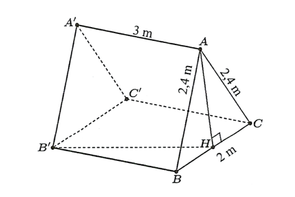 Một c&aacute;i lều c&oacute; dạng h&igrave;nh lăng trụ S.ABCD  c&oacute; c&aacute;c cạnh b&ecirc;n vu&ocirc;ng g&oacute;c với hai mặt phẳng đ&aacute;y. (ảnh 2)
