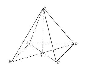 Cho hình chóp \[S.ABCD\] có đáy là hình thoi tâm \[I,\]\[SA = SB = SC = SD\]. Mệnh đề nào dưới đây đúng? (ảnh 1)