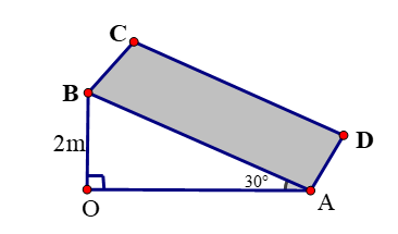 Một tấm ván hình chữ nhật có chiều dài gấp ba chiều rộng được dùng làm mặt phẳng nghiêng để kéo một vật khỏi hố sâu (ảnh 1)