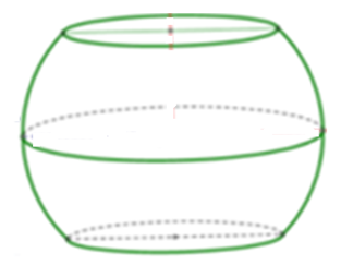 Một khối cầu có bán kính là 5dm, người ta cắt bỏ hai phần của (ảnh 1)