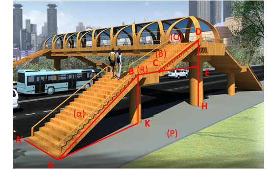 Một cây cầu vượt dành cho người đi bộ (như trong hình dưới đây), bắc ngang qua đường (ảnh 2)