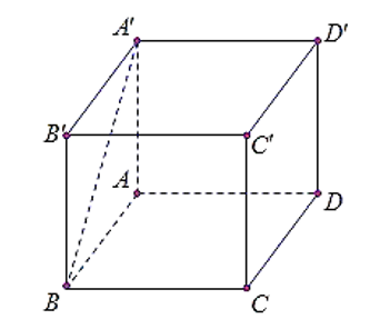 Cho hình lập phương \(ABCD.A'B'C'D'\). Góc giữa hai đường thẳng \(BA'\) và \(AB\) bằng? (ảnh 1)