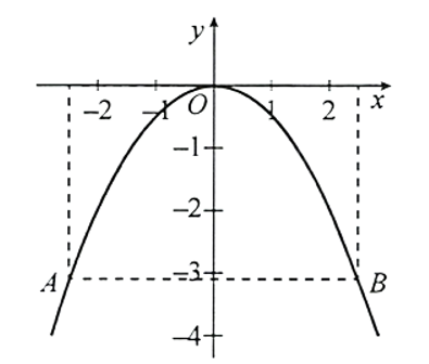 Một chiếc cổng hình parabol có phương trình y =- 1/2 x ^2 (ảnh 1)