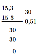 Đặt tính rồi tính: 15,3 : 30 (ảnh 1)