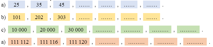 Hoàn thành dãy số sau: (ảnh 1)