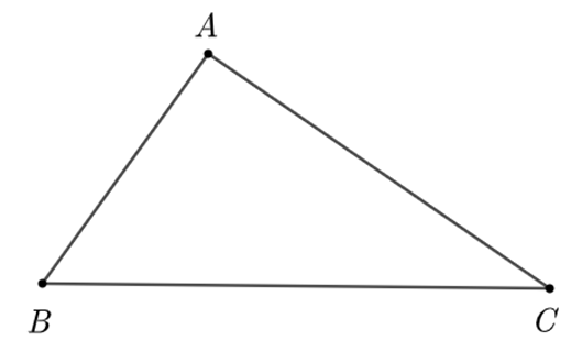 Cho tam giác ABC có góc A < góc B < góc C. Khi đó khẳng định nào dưới đây là đúng? (ảnh 1)