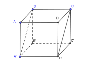 Cho hình lập phương \(ABCDA'B'C'D'\). Góc giữa hai mặt phẳng (ảnh 1)
